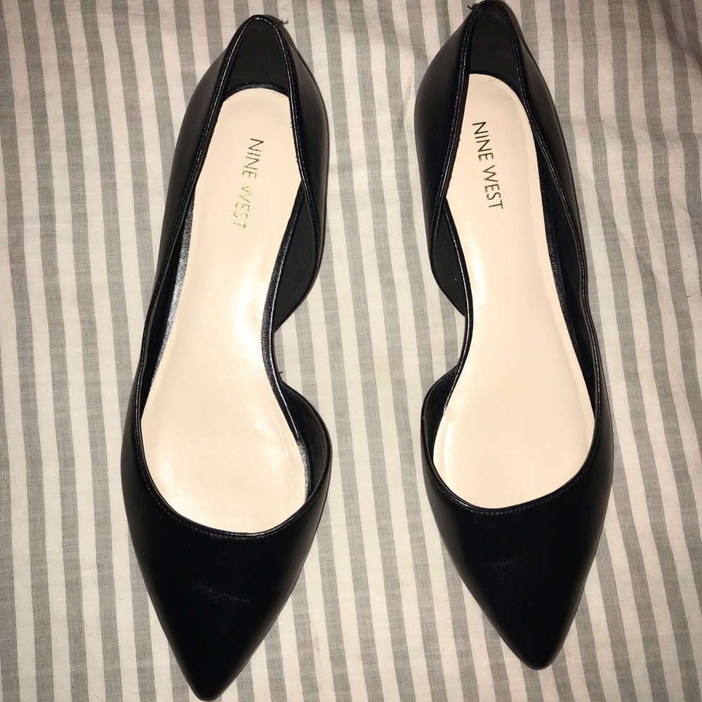 Black Nine West Saige half d’orsay flats size 9M
